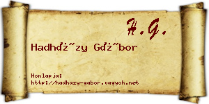 Hadházy Gábor névjegykártya