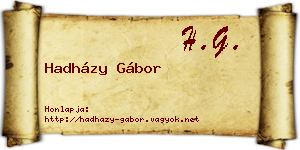 Hadházy Gábor névjegykártya